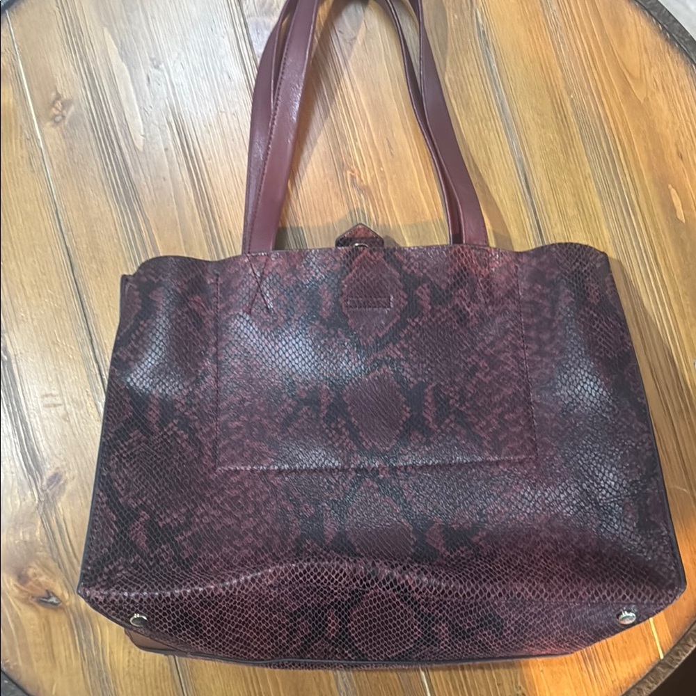 Brown Textured Tote Bag